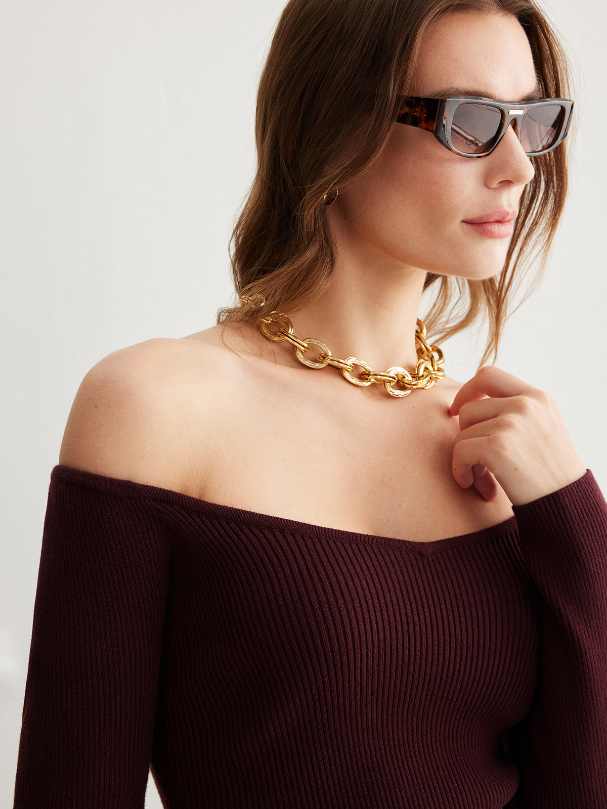 Soğuk Omuzlu İnce Kazak