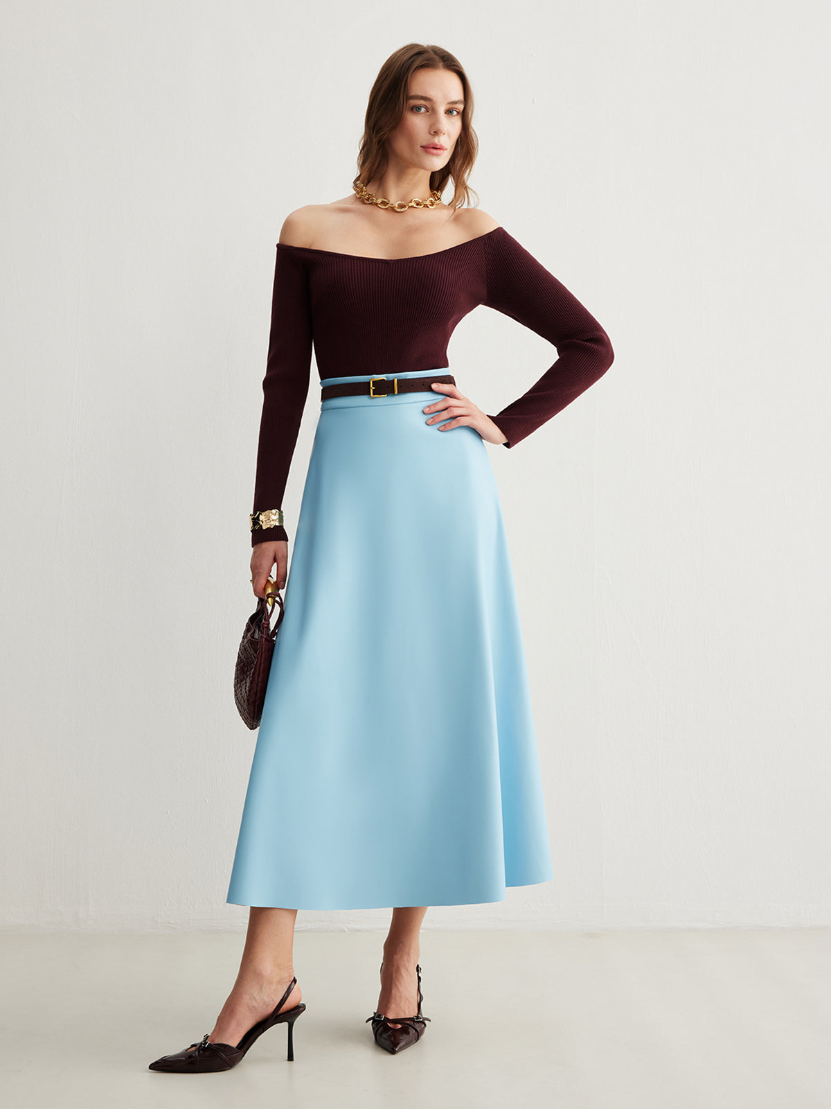 Soğuk Omuzlu İnce Kazak