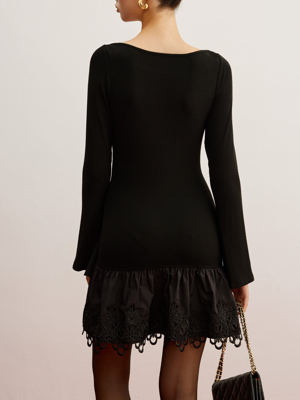 Kesik Detaylı Jarse Elbise