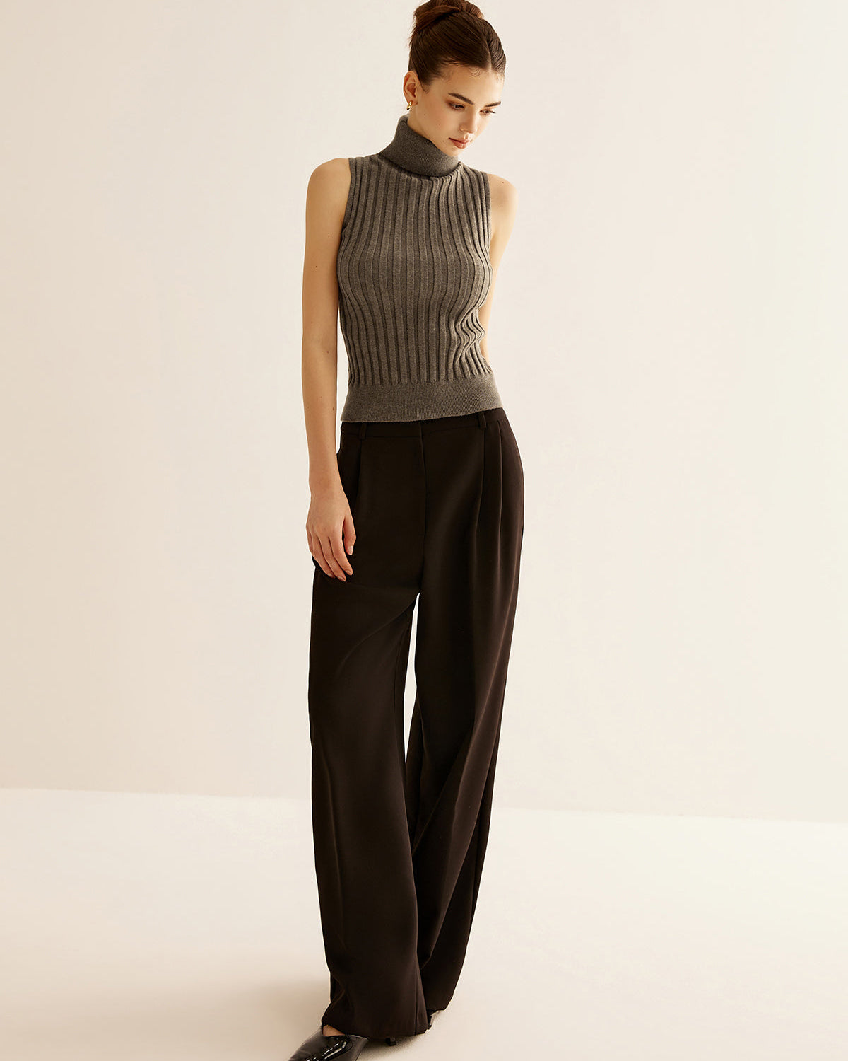 Yün Karışımlı Balıkçı Yaka Kazak Yelek