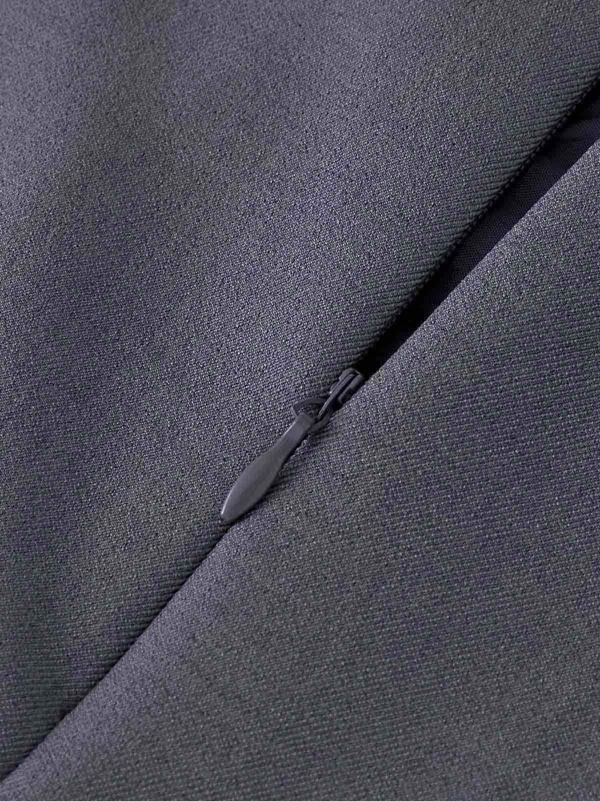 Düğme Fermuar Detaylı Pileli Kumaş Etek