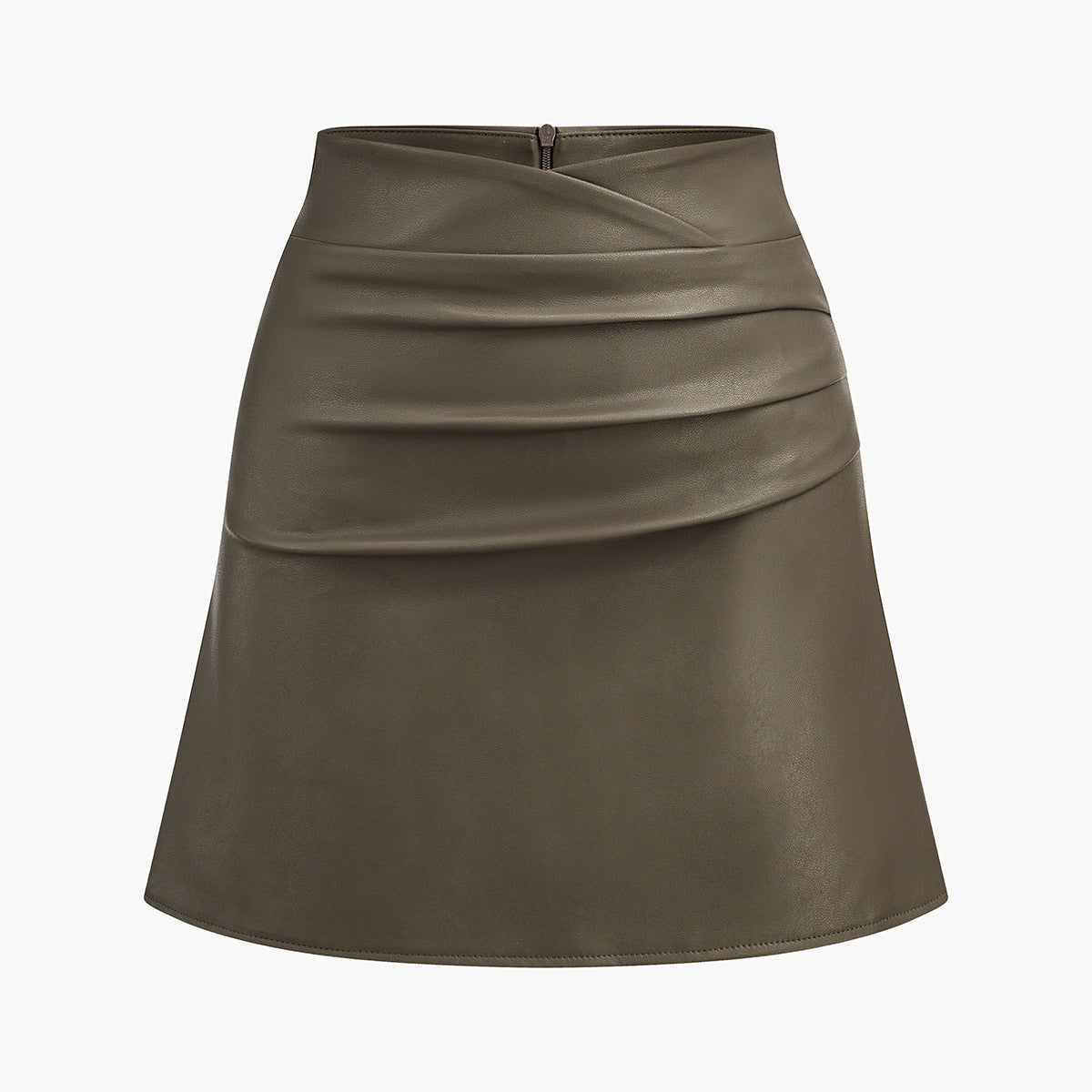 Suni Deri Pileli Etek