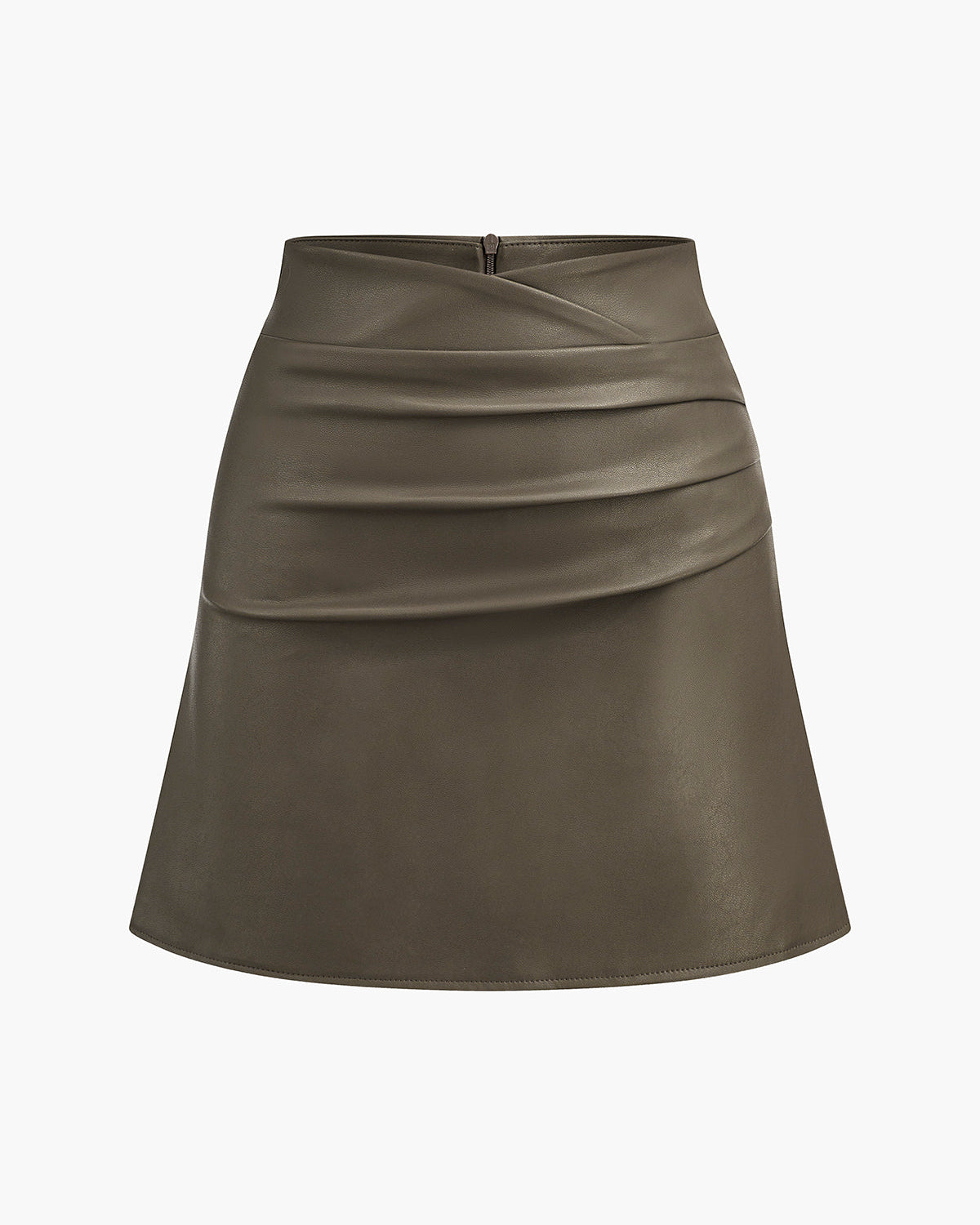 Suni Deri Pileli Etek