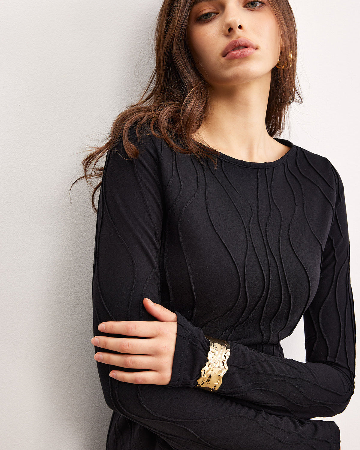 Düz Biyeli Jarse Elbise