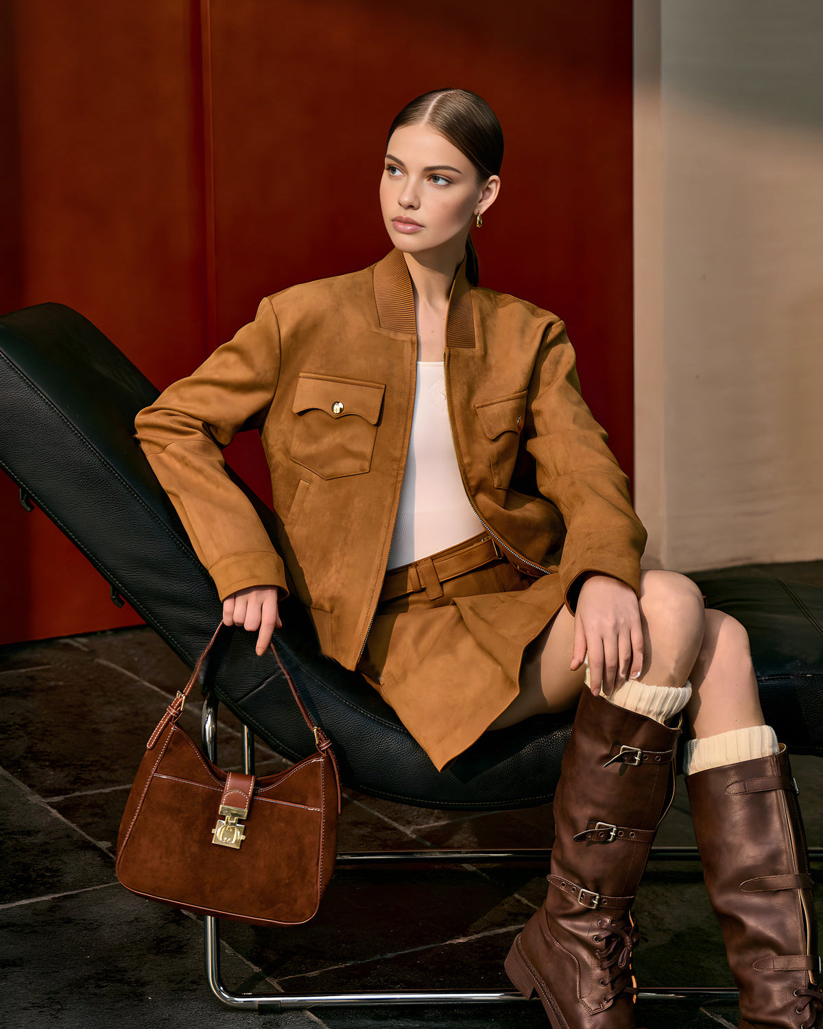 Süet Fermuarlı Ceket