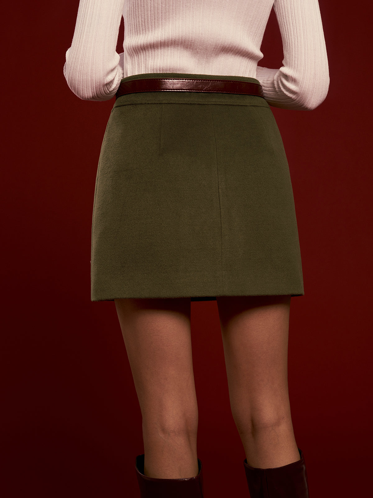 Yüksek Bel Kloş Etek – Kemersiz