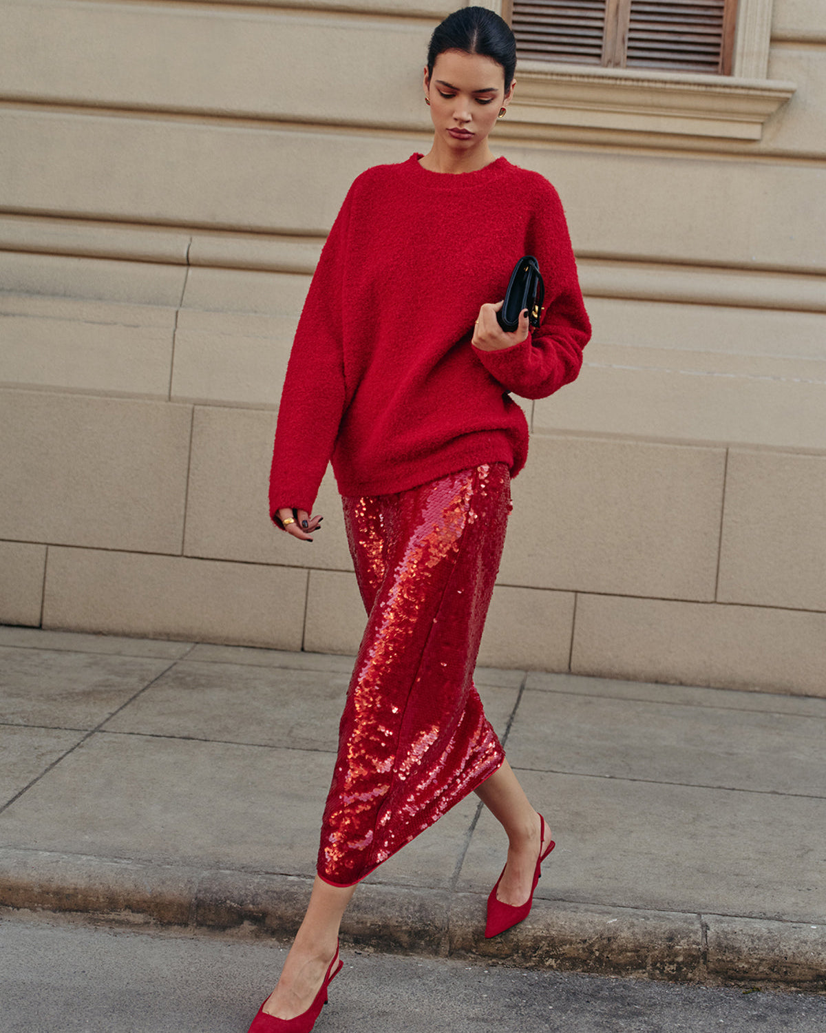 Zarif Düz Payetli Etek