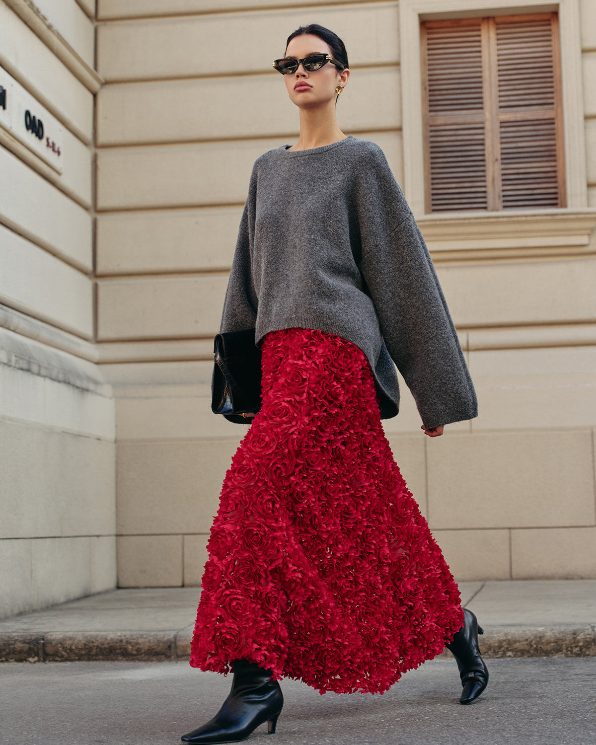 Yün Karışımlı Oversize Düz Triko Kazak