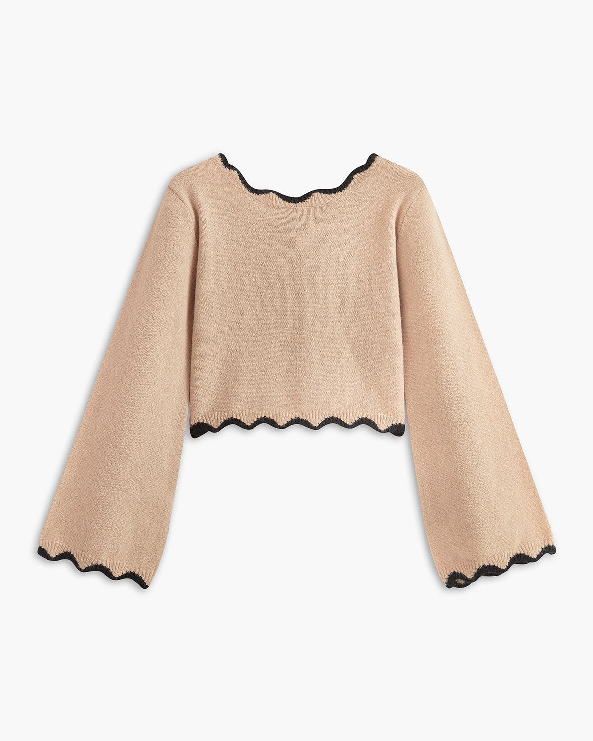 Kontrast Dalga Şeritli Fiyonk Detaylı Kazak