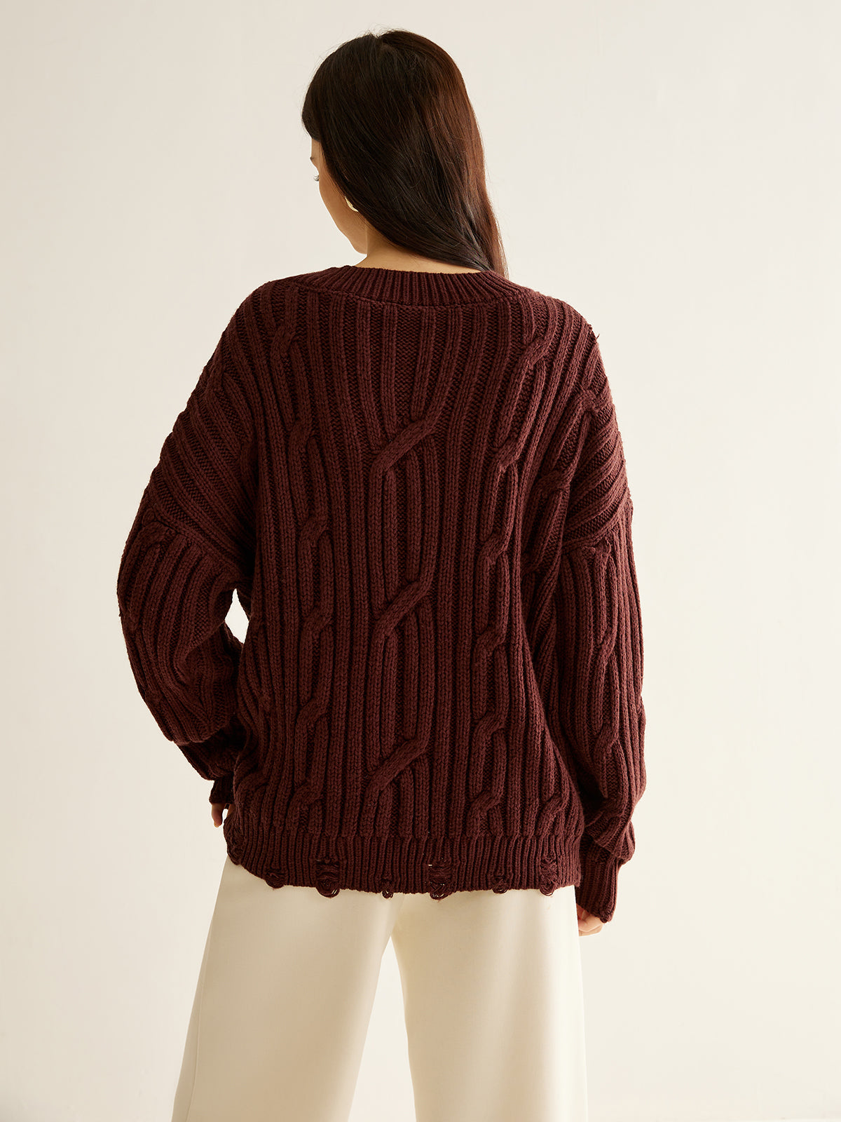 Tokalı Kemerli Boncuklu Triko Kazak