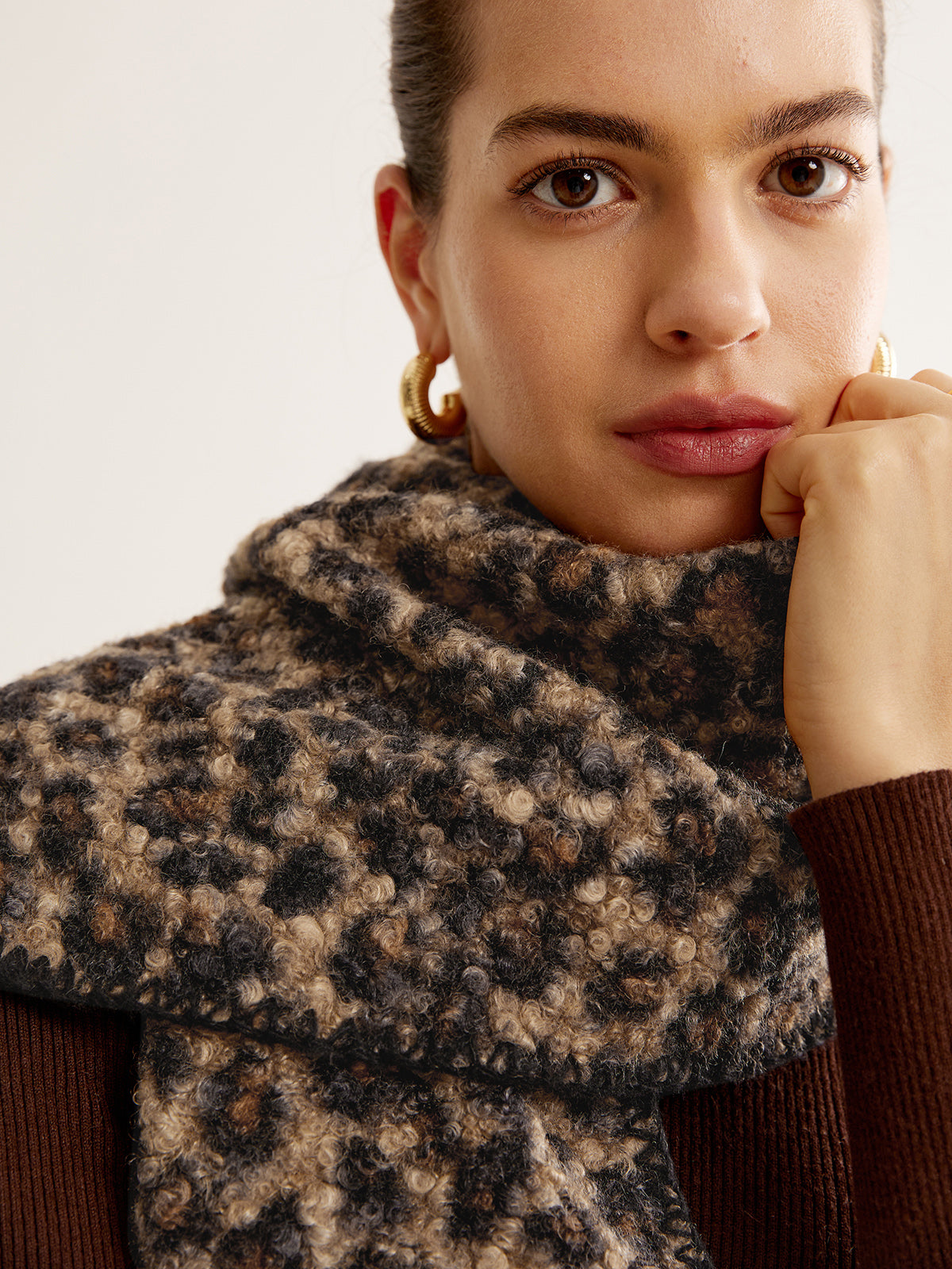 Leopar Desenli Minky Atkı