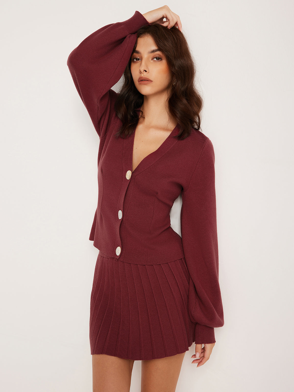 Volan Kol Düğmeli Hırka