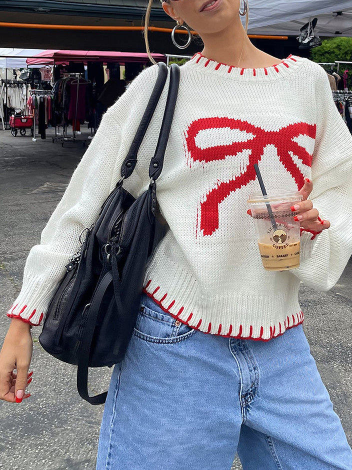 Kontrast Biyeli Fiyonk Detaylı Kazak