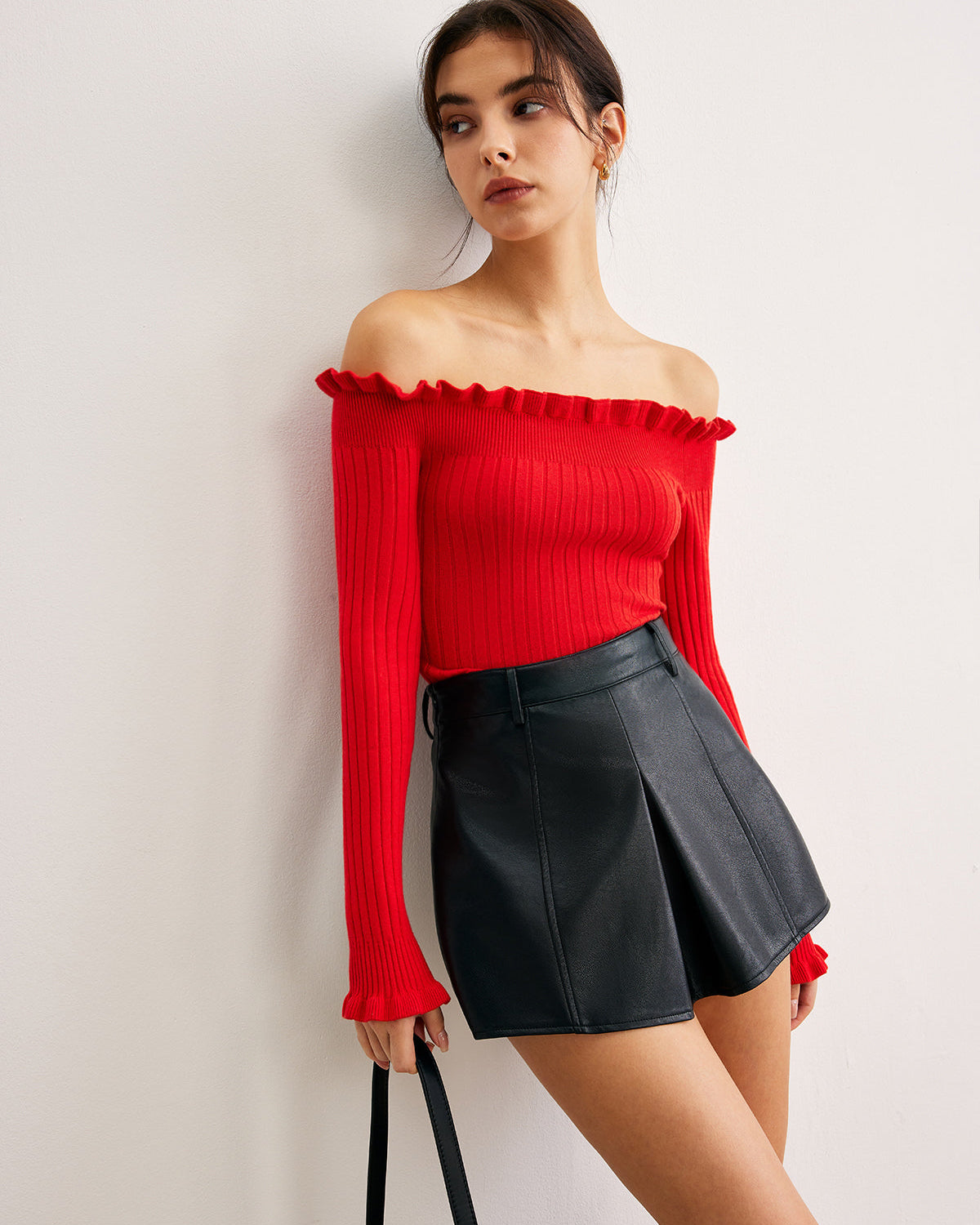 Straplez Marul Yaka Kazak Bluz