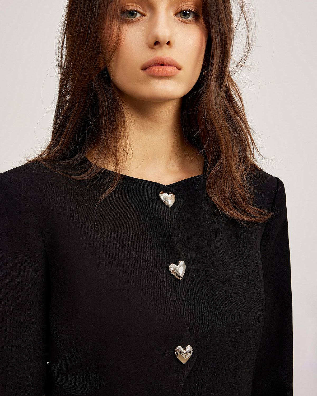 Kalp Düğmeli Normal Kesim Ceket