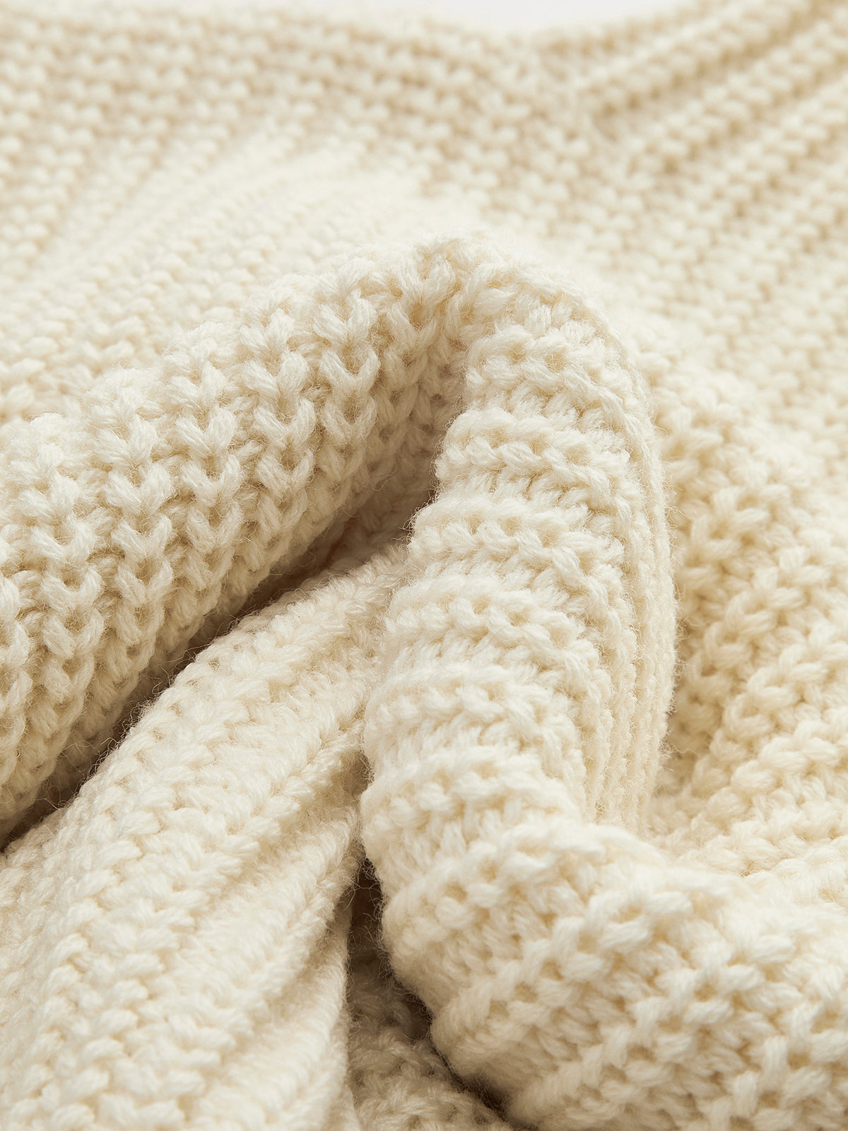 Yün Karışımlı Volan Kol Kısa Rahat Kesim Kazak