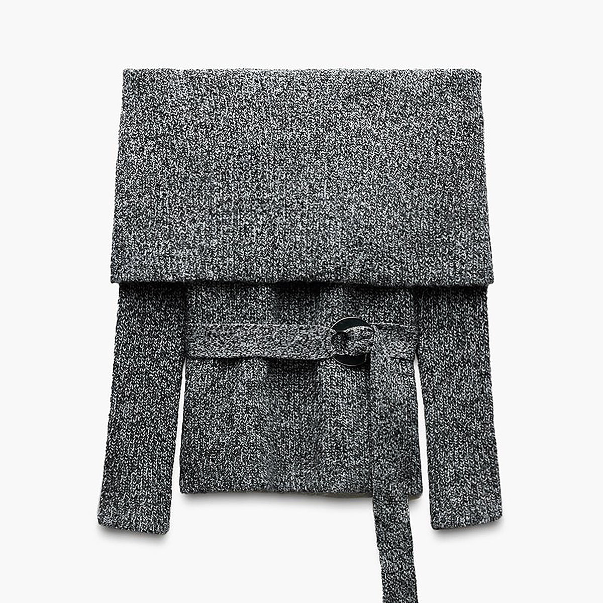 Omuzları Açık Kemerli Kazak