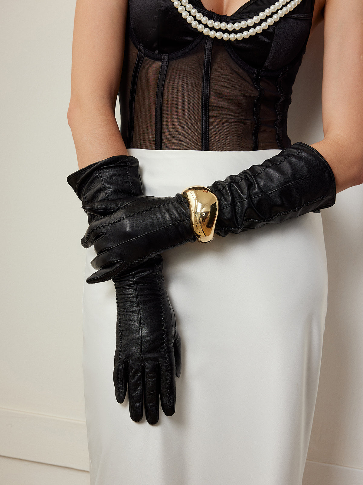 Kuzu Derisi Uzun Eldiven