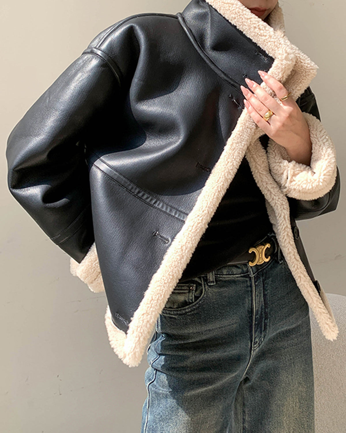 Polar Astarlı Suni Deri Ceket