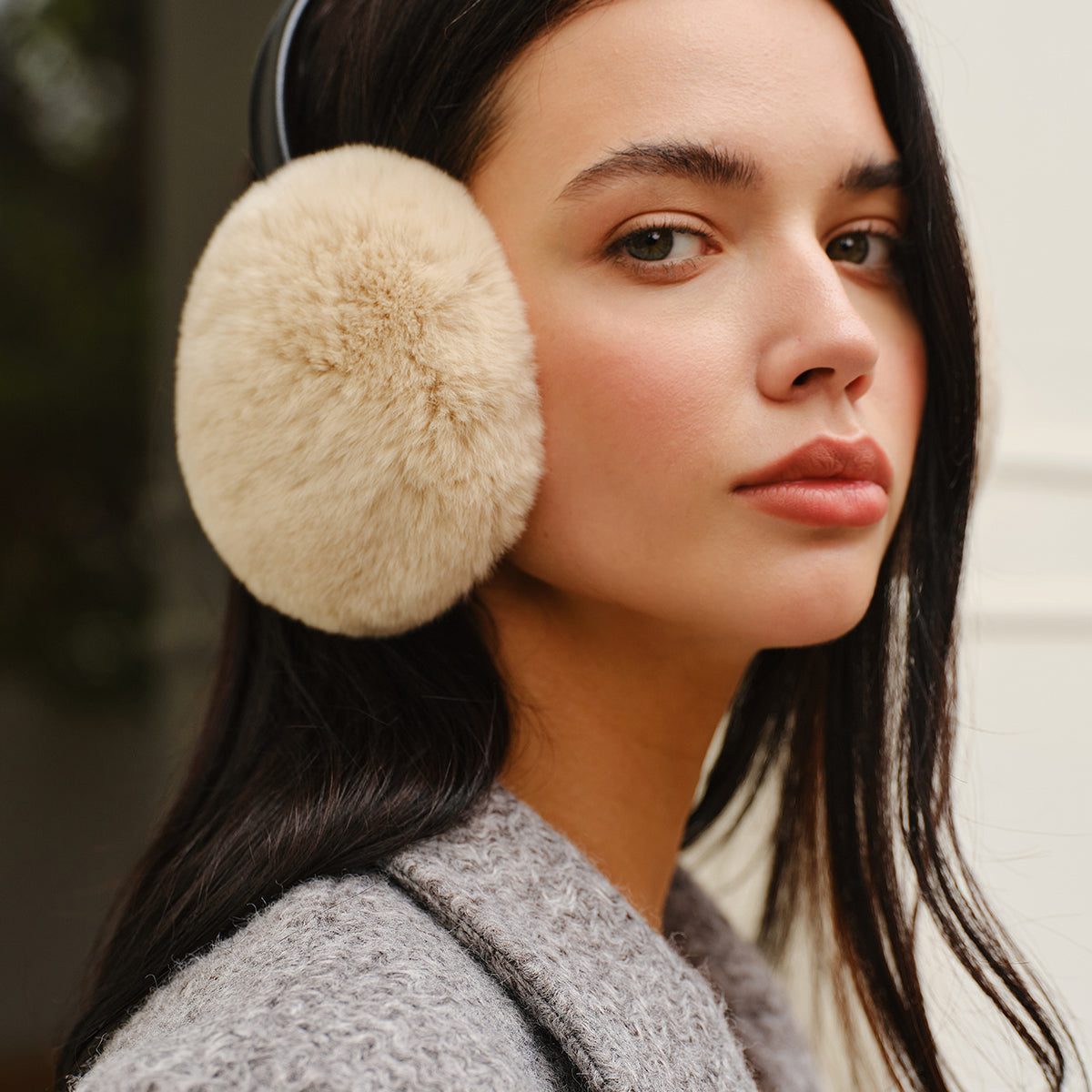 Katlanabilir Tavşan Kürklü Kulaklık