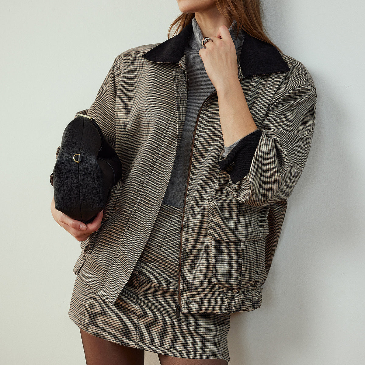 Kontrast Biyeli Kargo Etek Takımı