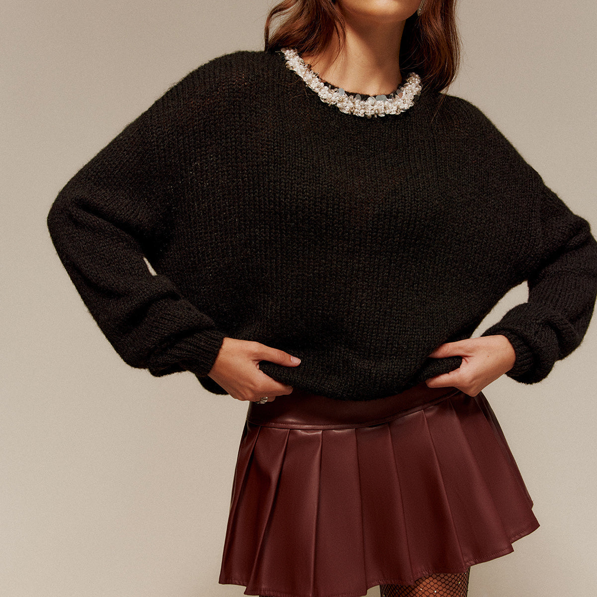 Taş İşlemeli Rahat Kazak