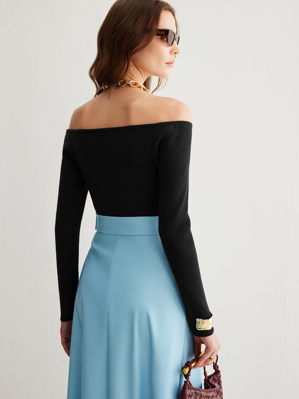 Soğuk Omuzlu İnce Kazak