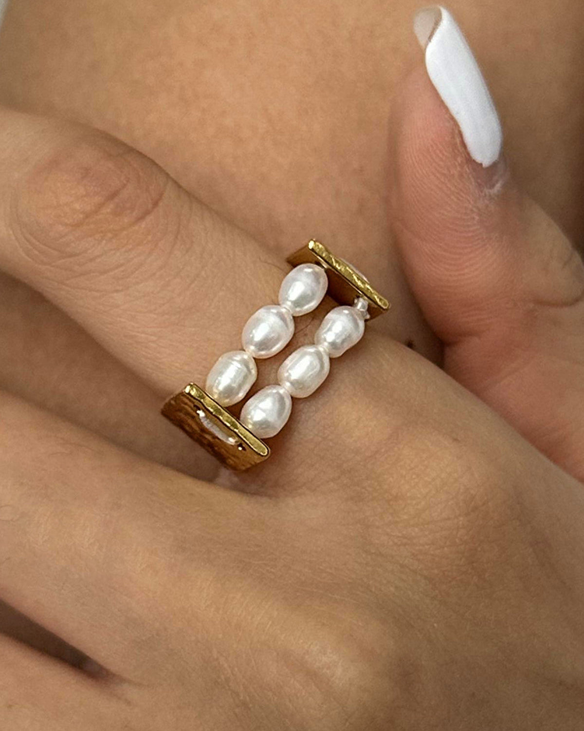 U Şekilli İnci Halka Yüzük