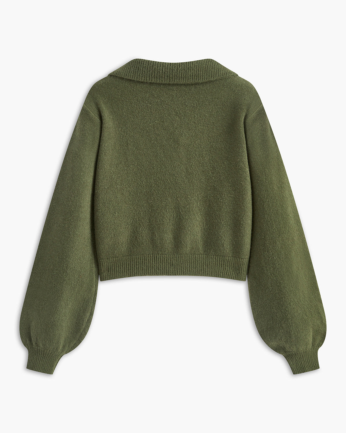 Düğmeli Yaka Detaylı Kısa Hırka