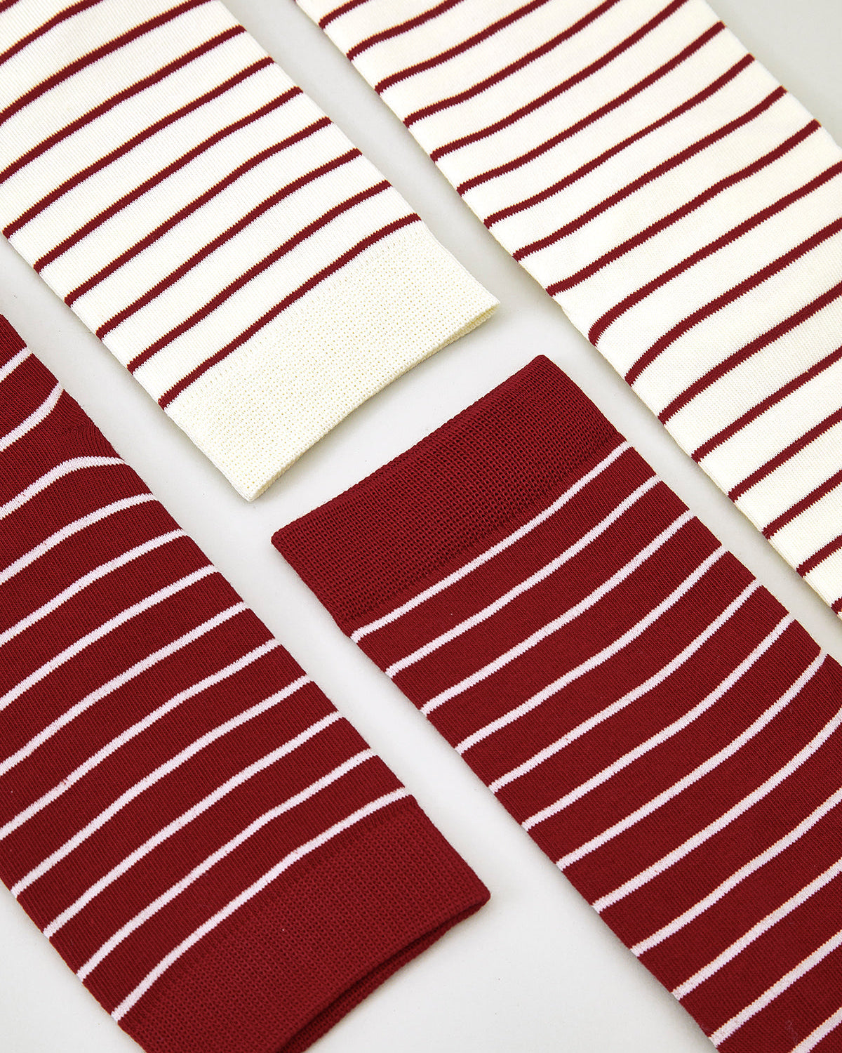 Kontrast Çizgili Yığma Çorap