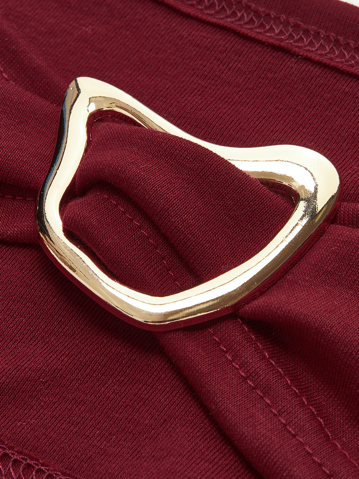 Düz Kesik Detaylı Uzun Kollu Tişört