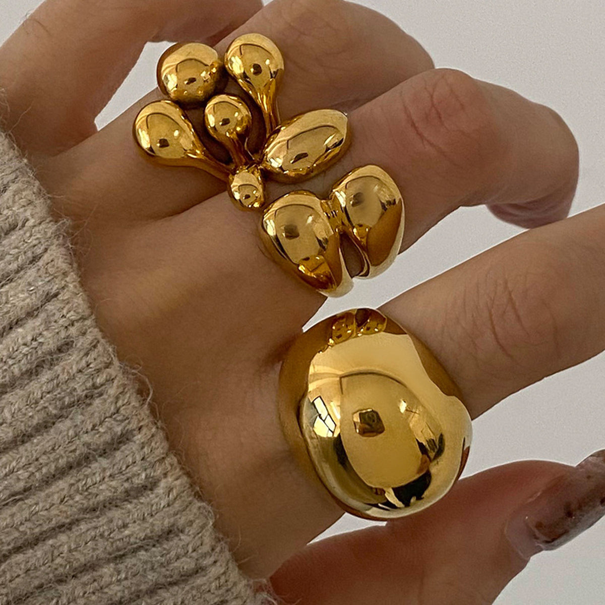 1 Adet Asimetrik Kalın Açık Yüzük