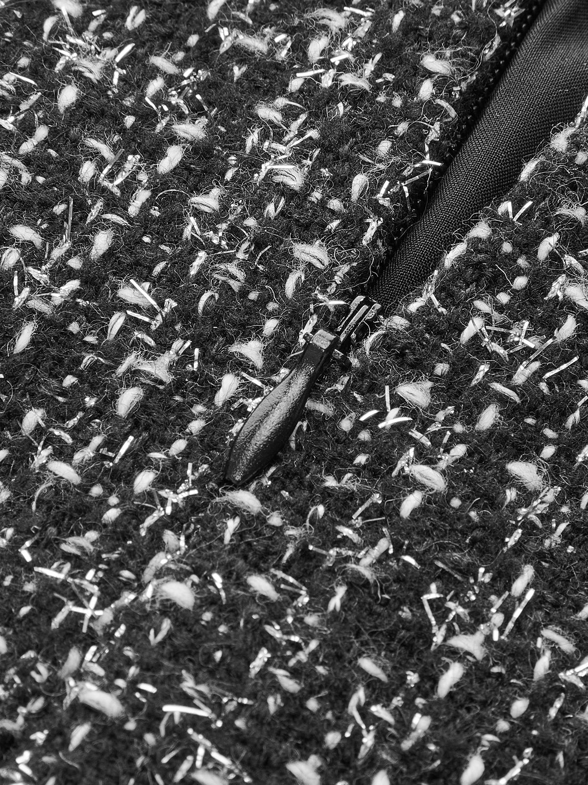 Fermuar Detaylı Tweed Mini Etek