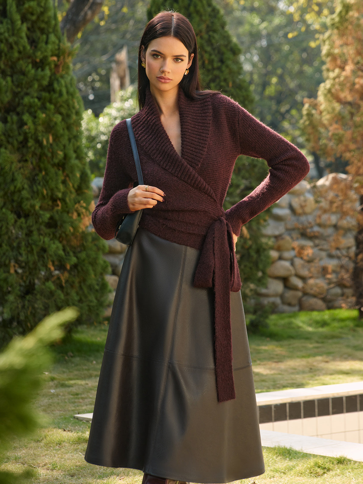 Yün Karışımlı Bağcıklı Triko Yün Karışımlı Bağcıklı Triko Üst