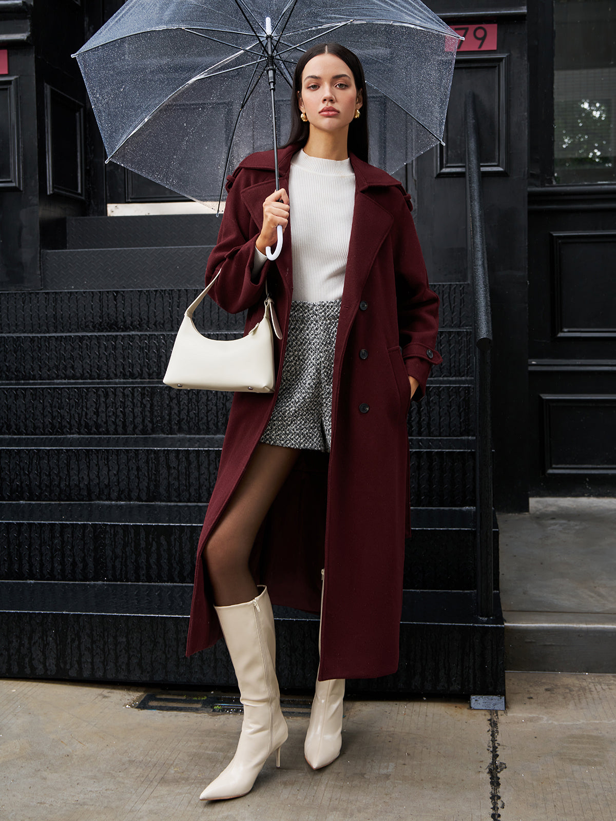 Yün Karışımlı Cepli Tweed Şort