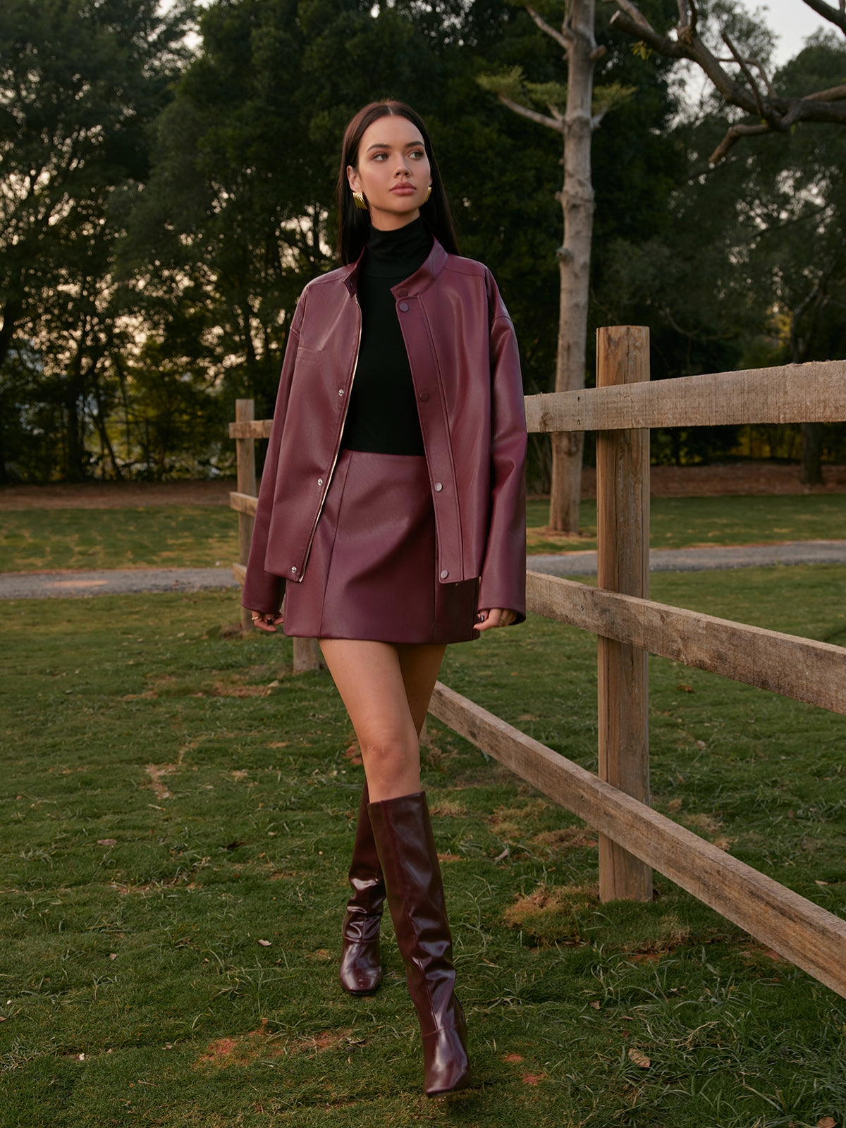 Suni Deri Kısa Etek