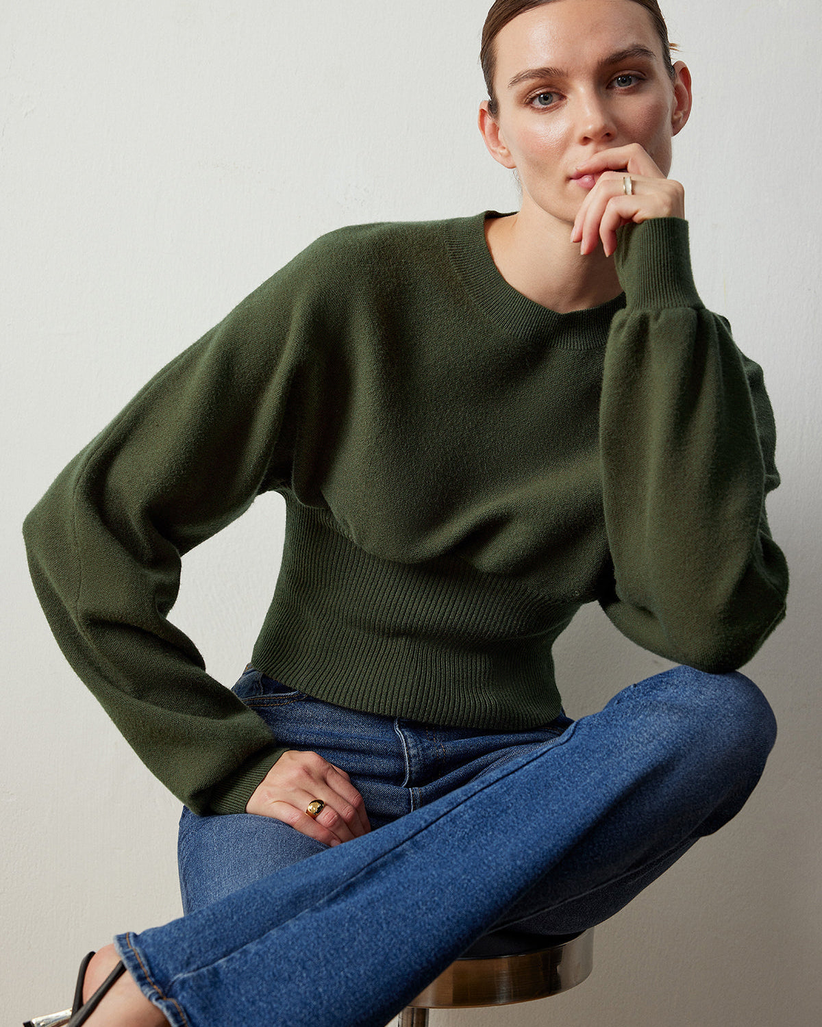 Yarasa Kol Büzgülü Kazak