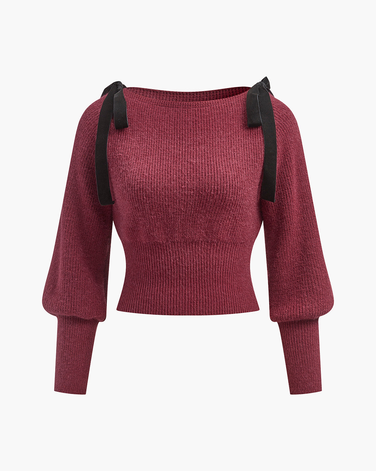 Kontrast Kurdele Detaylı Beli Büzgülü Kazak