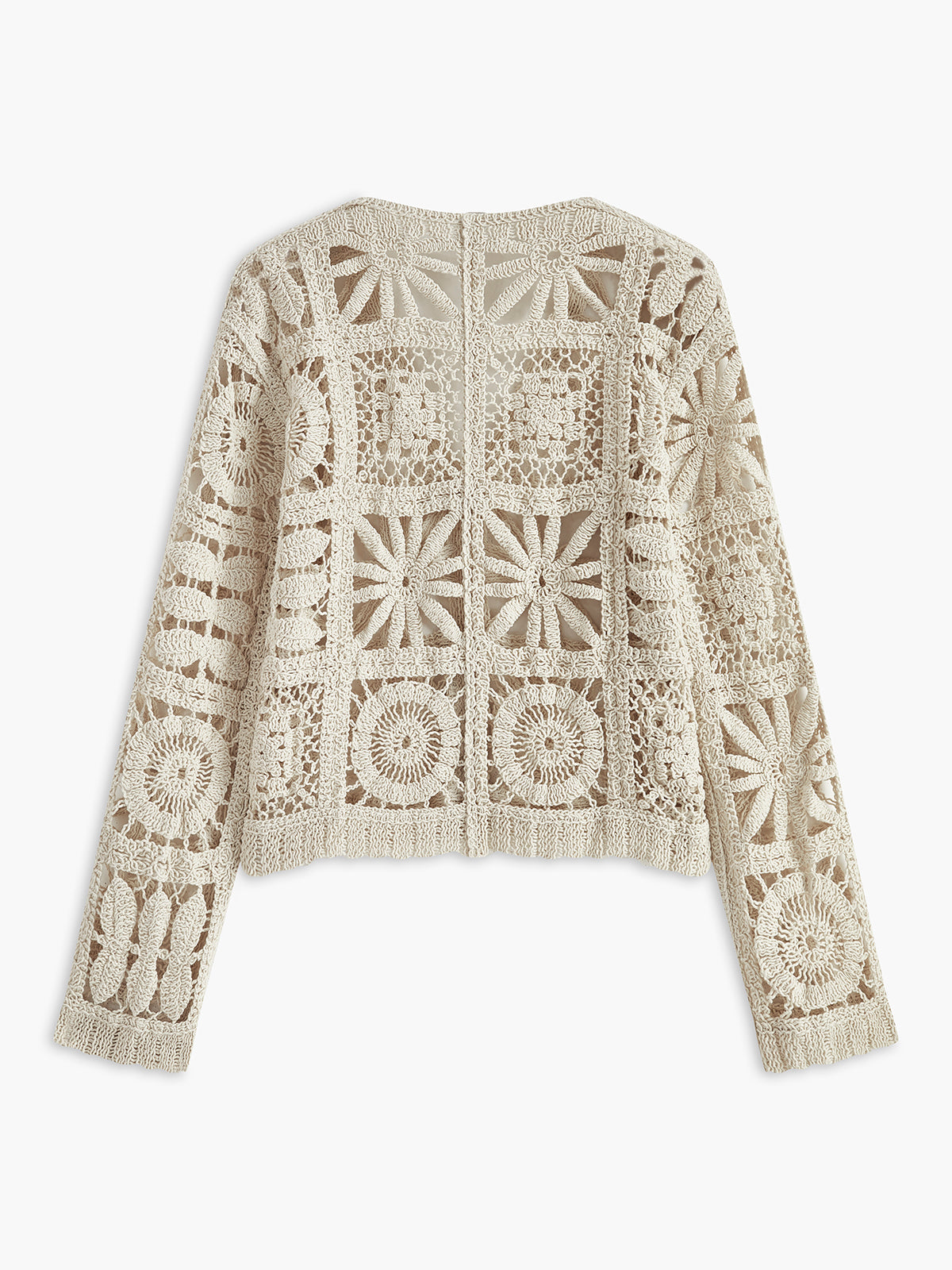 Kare Desenli Düğmeli Hırka