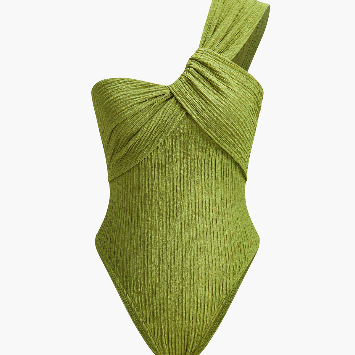 Önden Büzgü Detaylı Tek Omuzlu Bodysuit