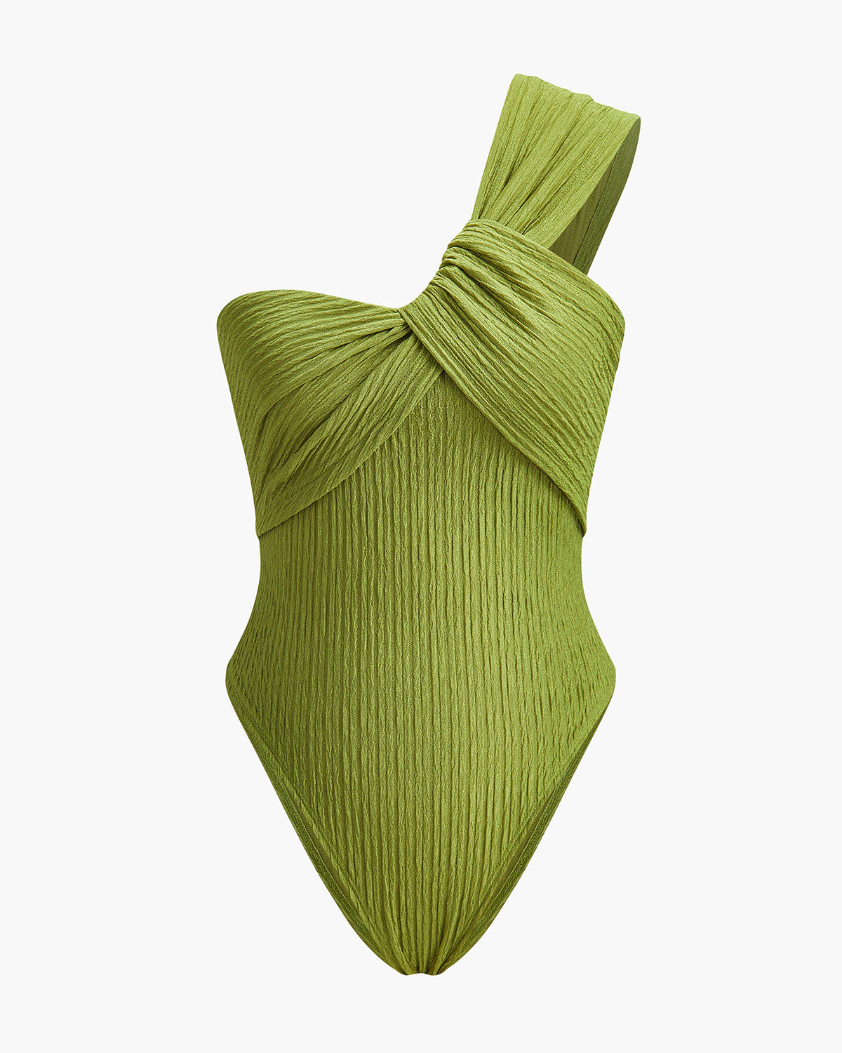 Önden Büzgü Detaylı Tek Omuzlu Bodysuit