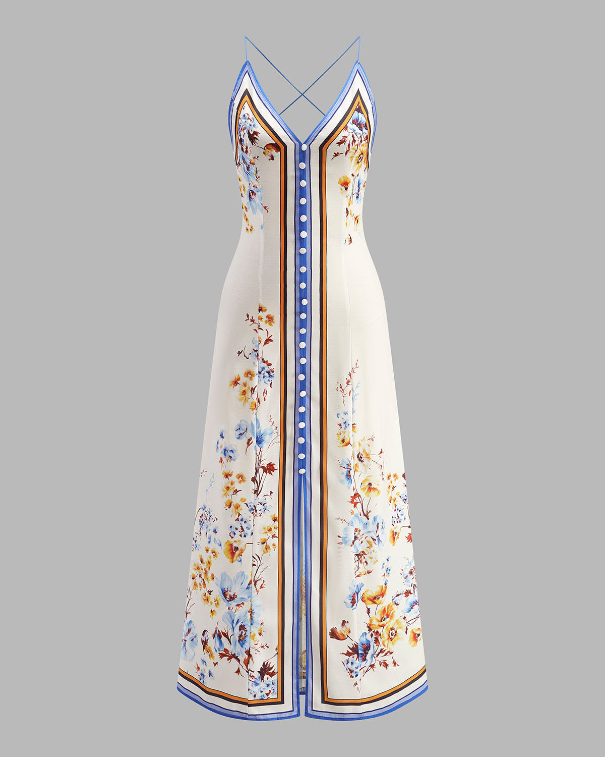 Çiçek Desenli Maxi Uzun Elbise