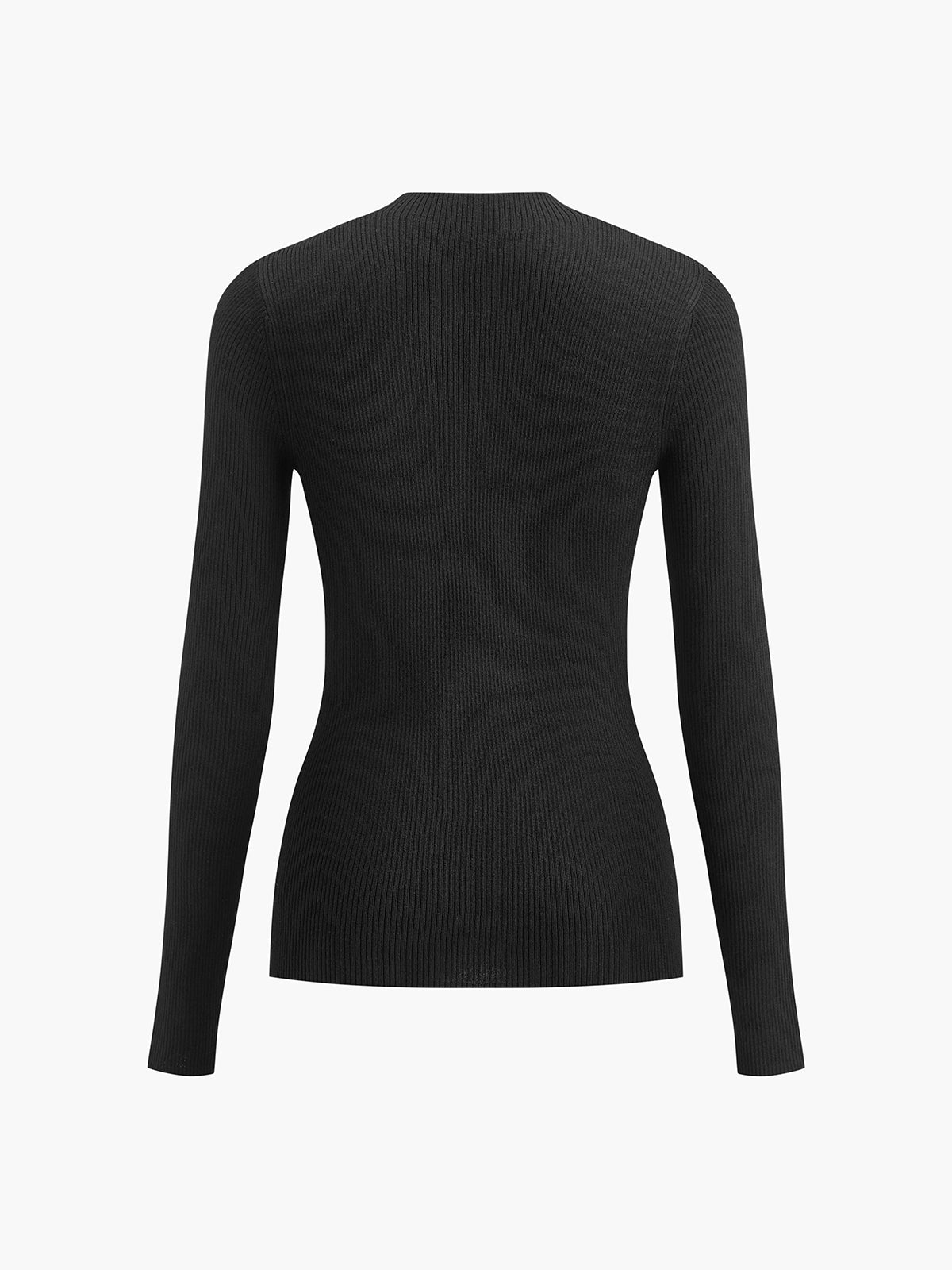 Düğmeli Dar Triko Kazak