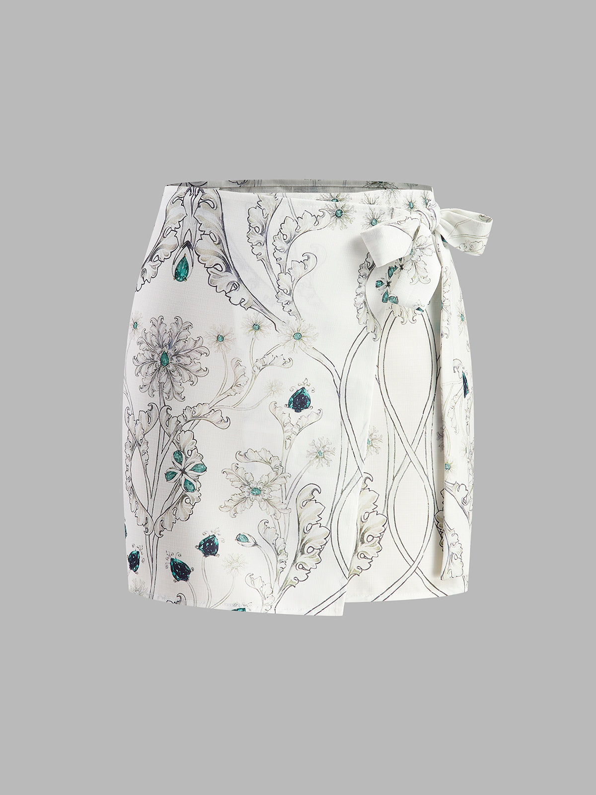 Çiçek Desenli Sargı Etek