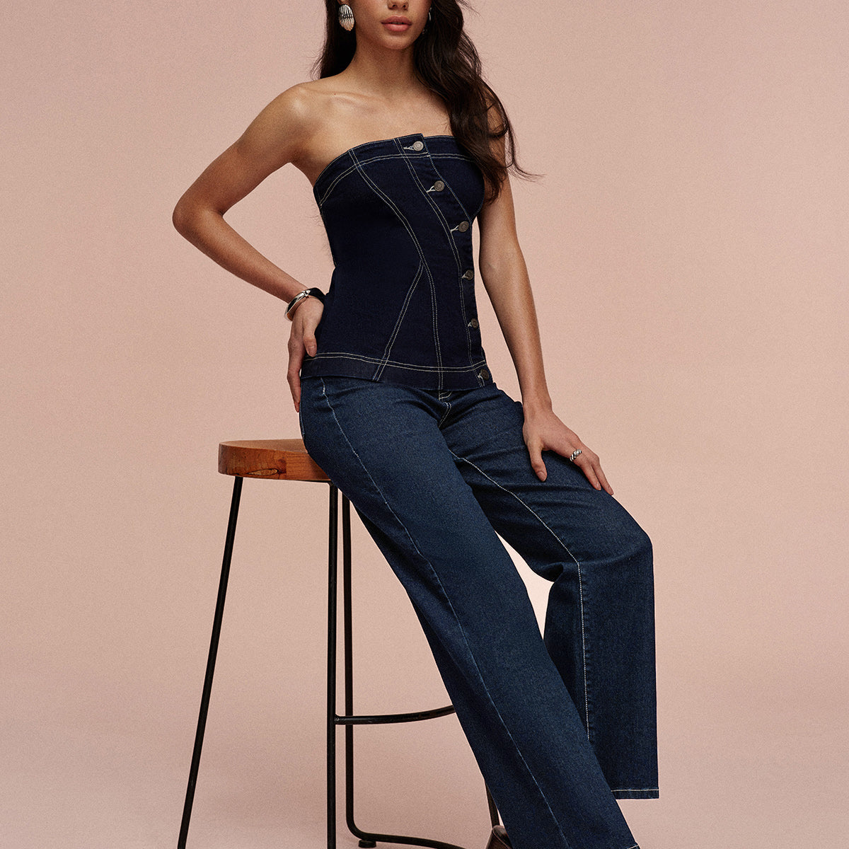 Orta Bel Düz Paça Kot Pantolon