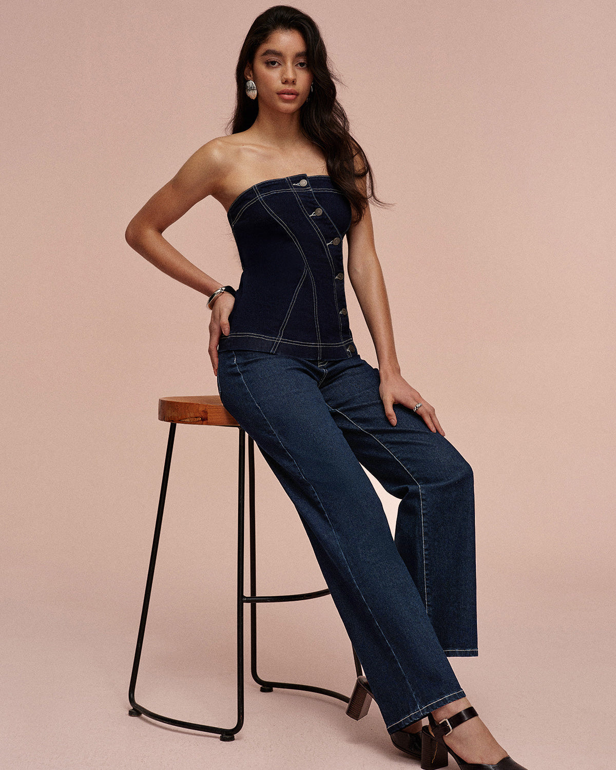 Orta Bel Düz Paça Kot Pantolon