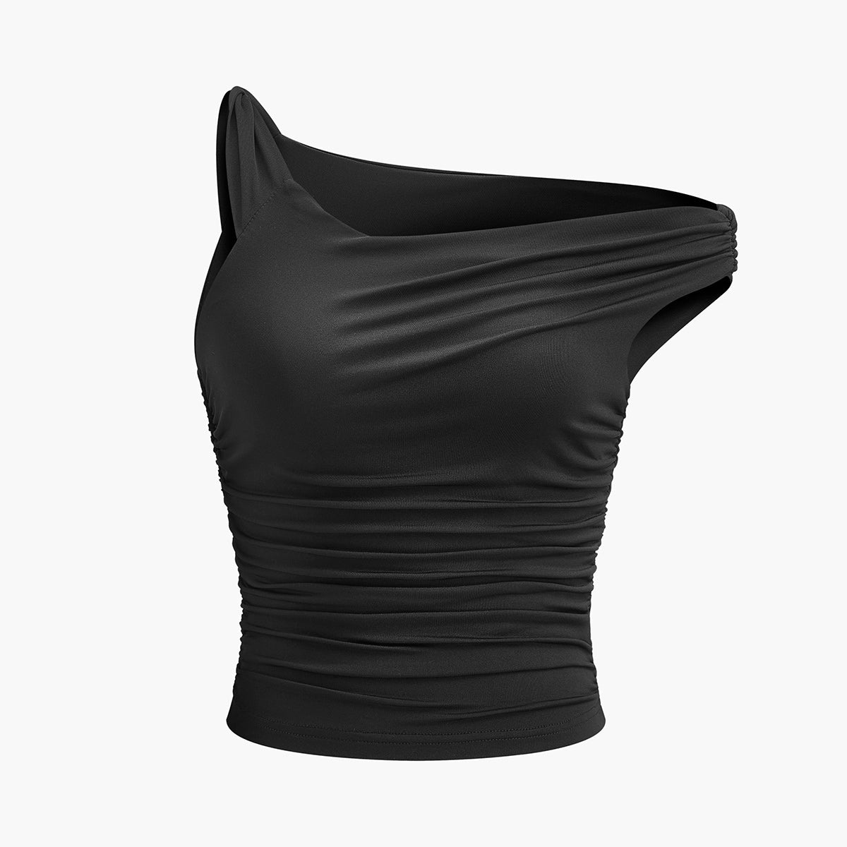 Asimetrik Yaka Pileli Bluz