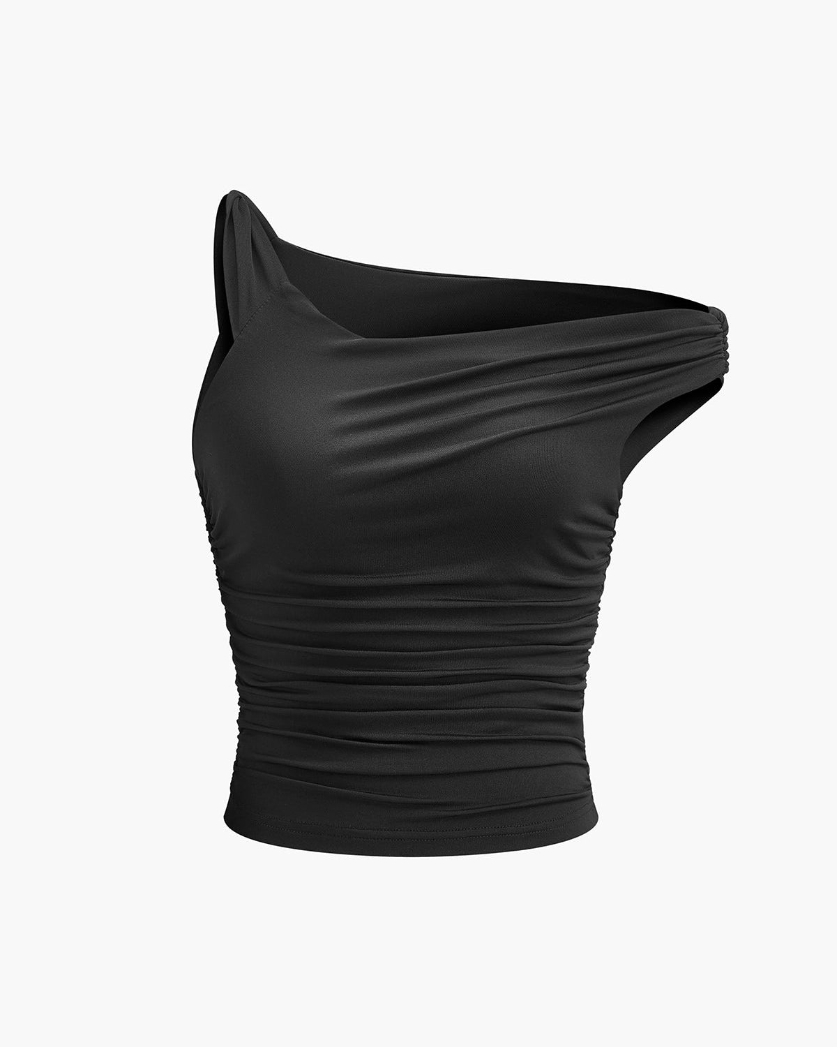 Asimetrik Yaka Pileli Bluz