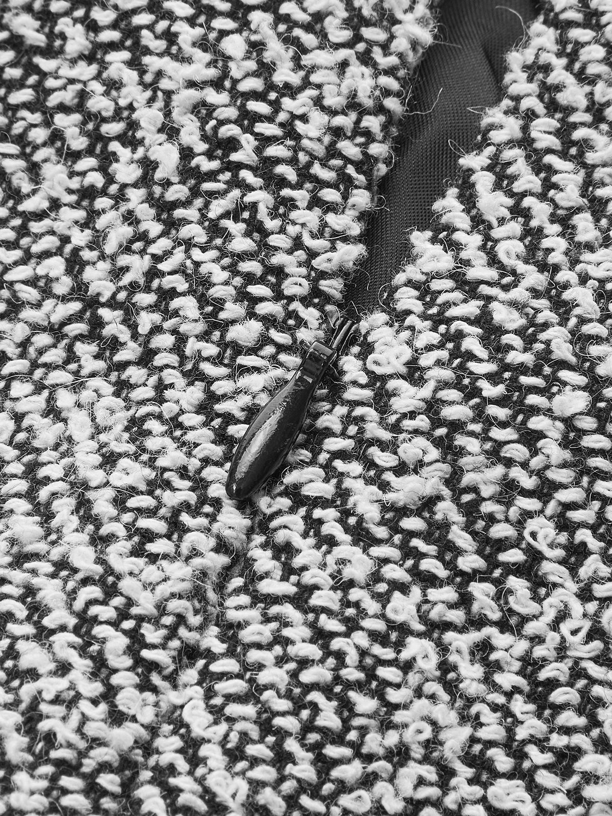 Dokulu Tweed Fermuarlı Etek