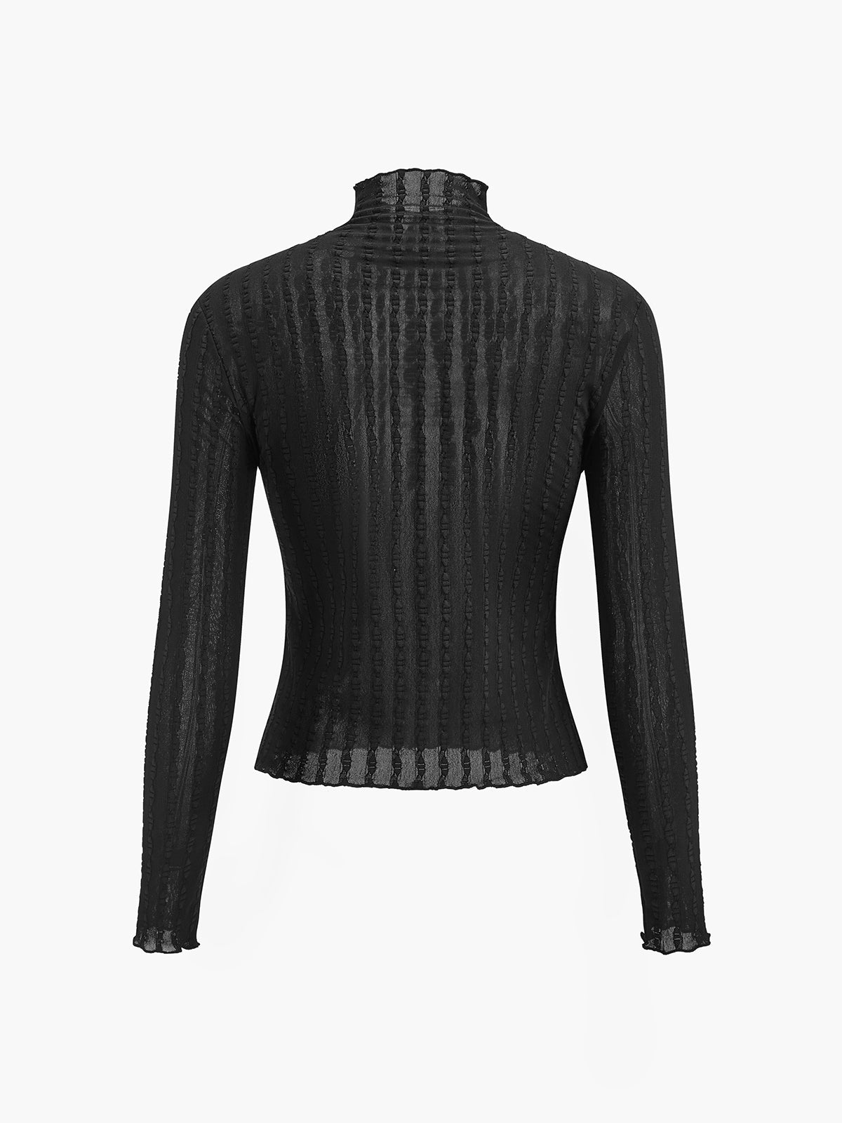 Yarım Balıkçı Yaka Yarı Şeffaf Dar Tişört